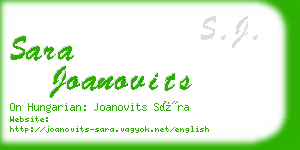 sara joanovits business card